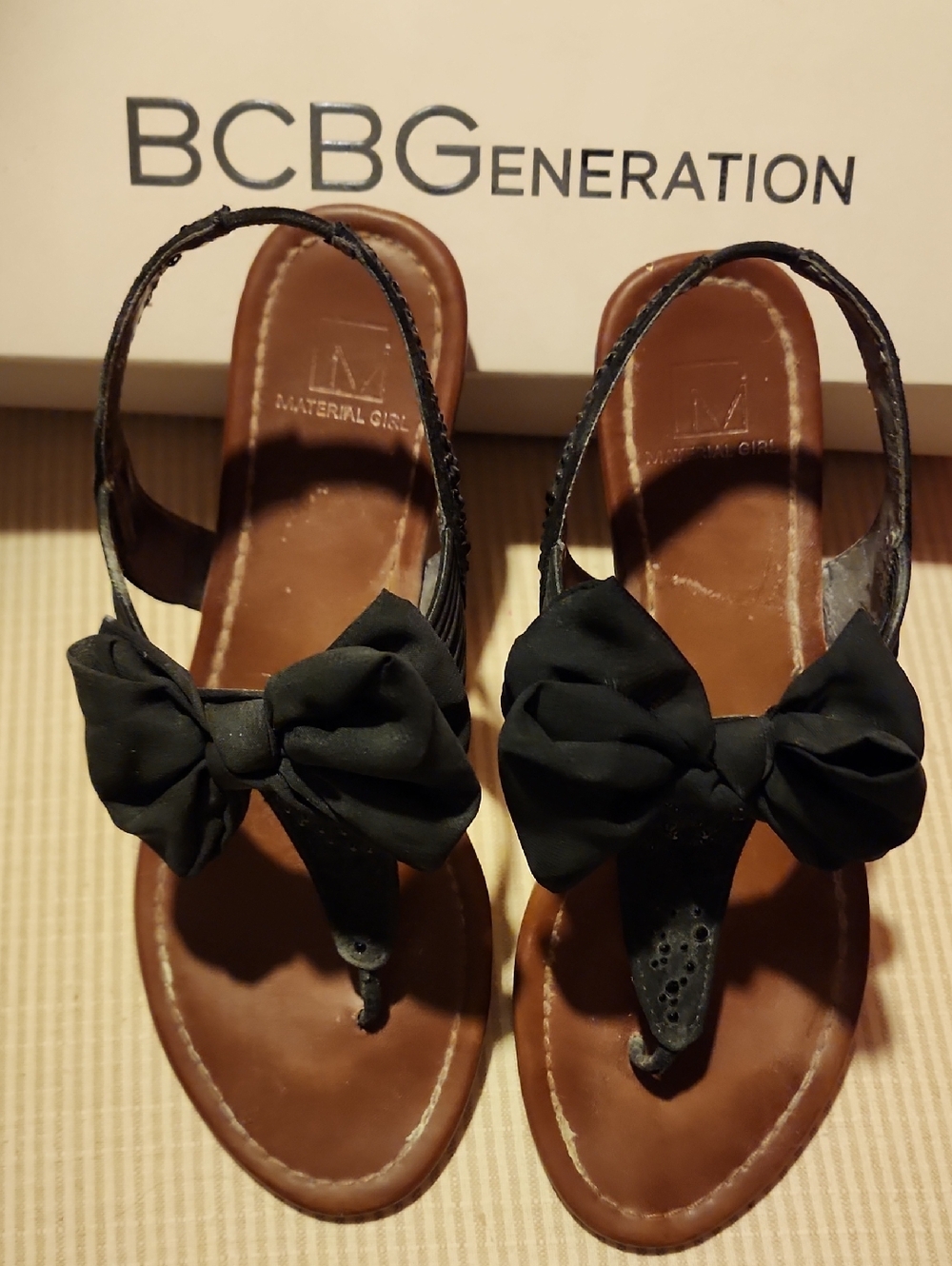 BCB Generation Black Bow Slingback Sandals